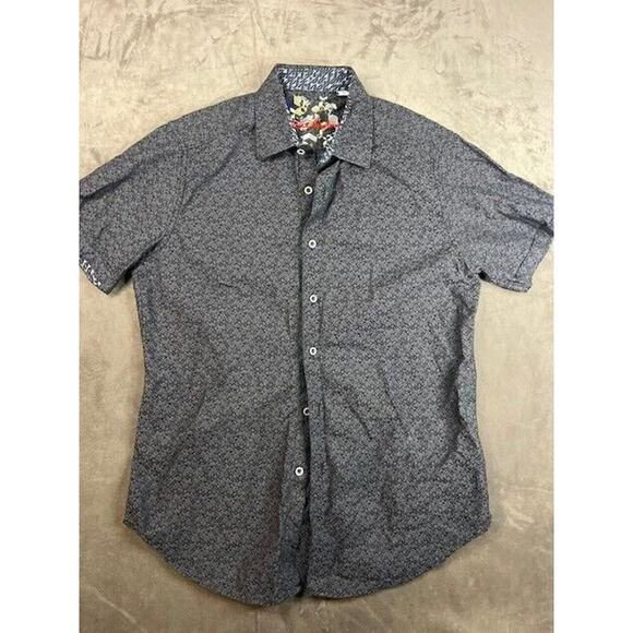 ROBERT GRAHAM Coolidge S/S Shirt Mens Size‎ Small Black button Up Geometric - Picture 1 of 4